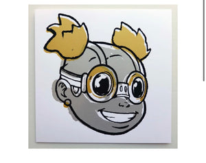Hebru Brantley- Deluxe "Editions" with Silver & Gold Prints (Smile , Phibby, Lilac)