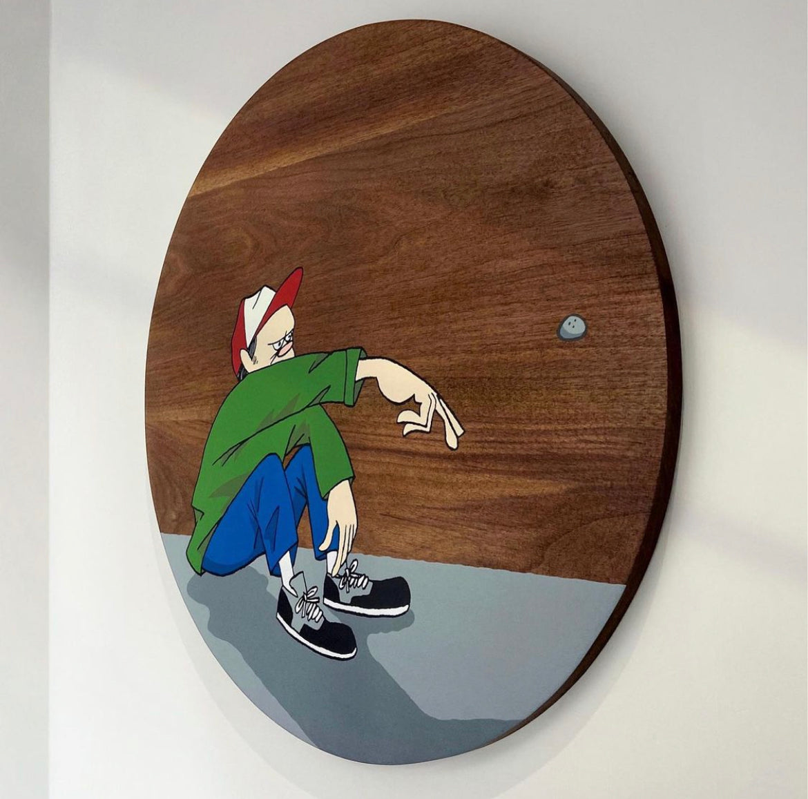 Yusuke Hanai- “Throw Stone” Wood Panel