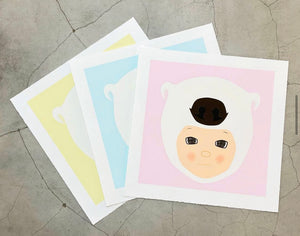 Satoru Koizumi 小泉悟 - White Bear Prints Set (Complete set of 3)